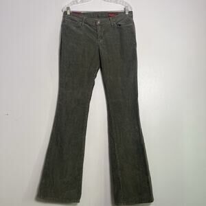 Blue 2 Women's Green Corduroy Jeans Flare Bootcut Sz 32 Green